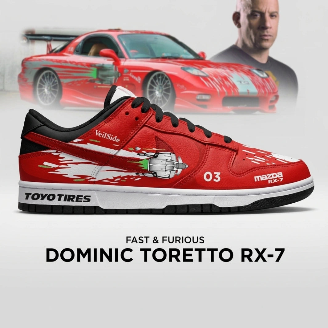 Domenic Toretto RX-7 Fast and Furious New Editon Low Top Shoes
