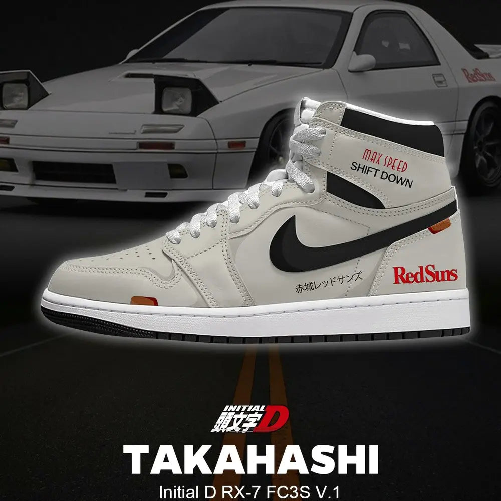 Keisuke Takahashi RX-7 FC3S V.4 Initial D High Top Shoes