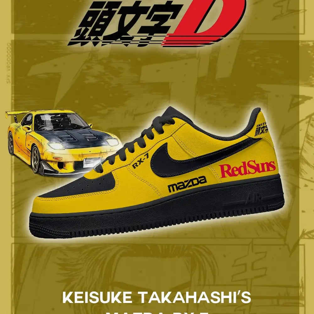 Keisuke Takahashi RX-7 FC3S V.2 Initial D Low Top Shoes