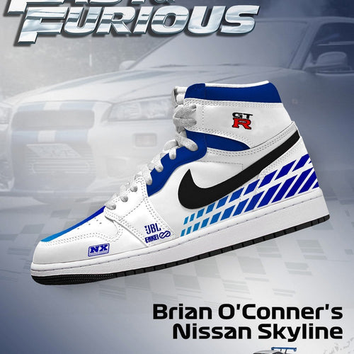 Brian O'Conner's Skyline V.1 Fast and Furious High Top Shoes