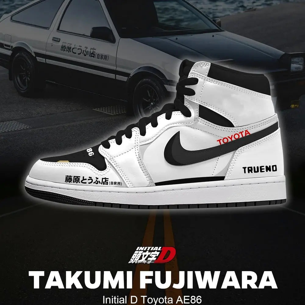 Takumi Fujiwara's AE86 V.1 Initial D High Top Shoes