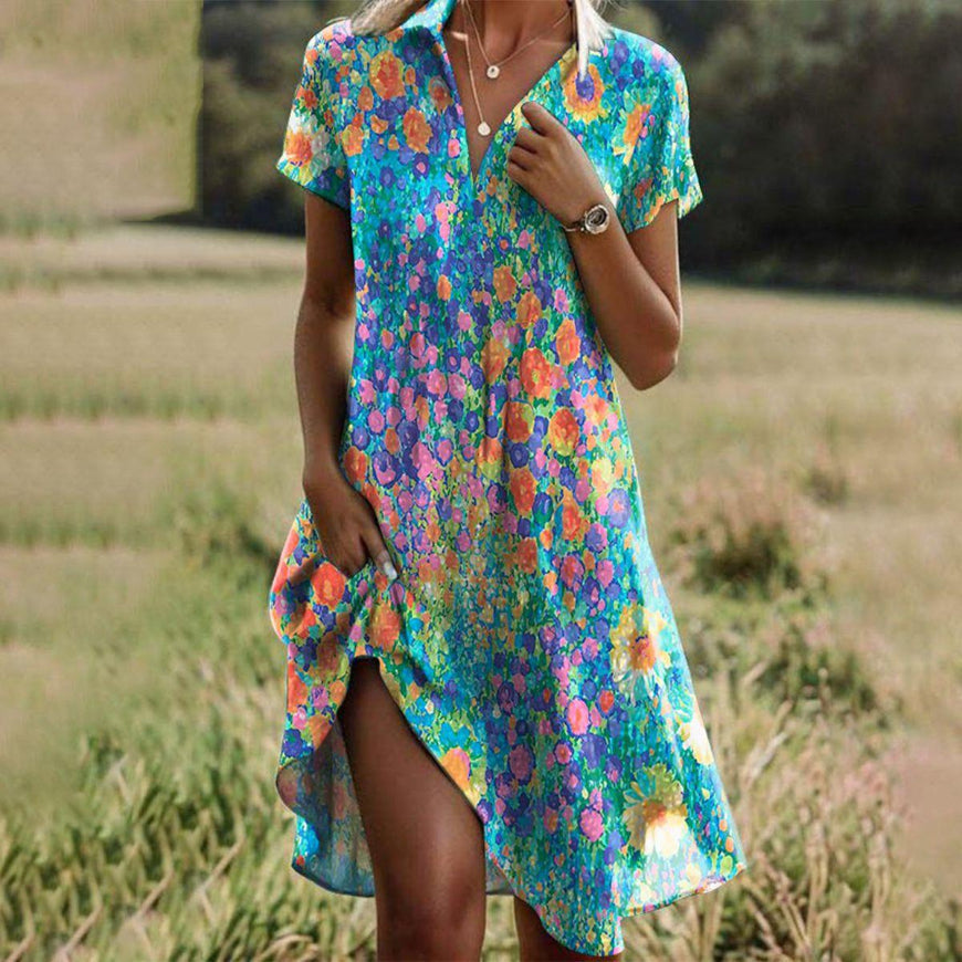 Zuri Floral Boho V-Neck Dress | Women's Boho Dress