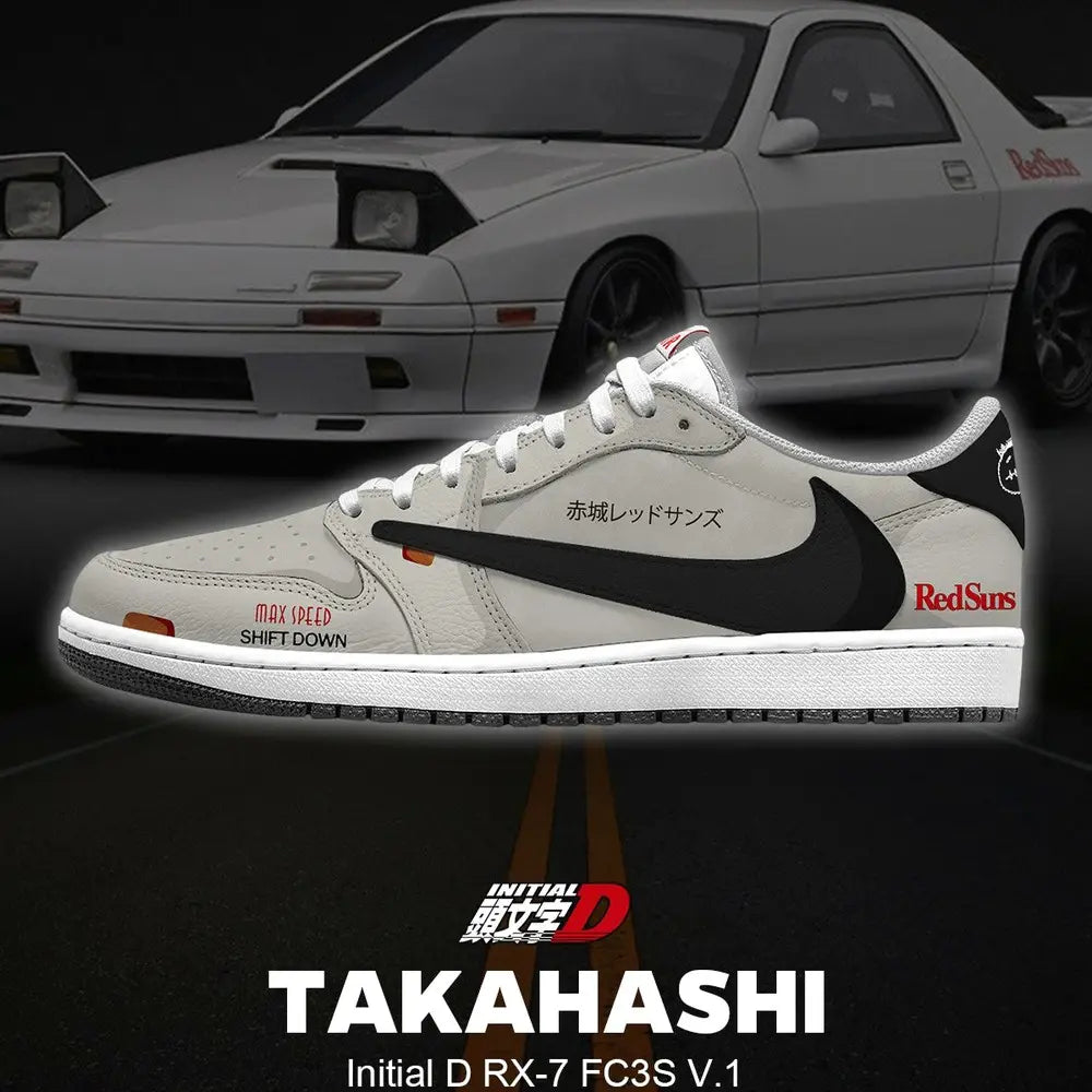 Keisuke Takahashi RX-7 FC3S V.6 Initial D Low Top Shoes