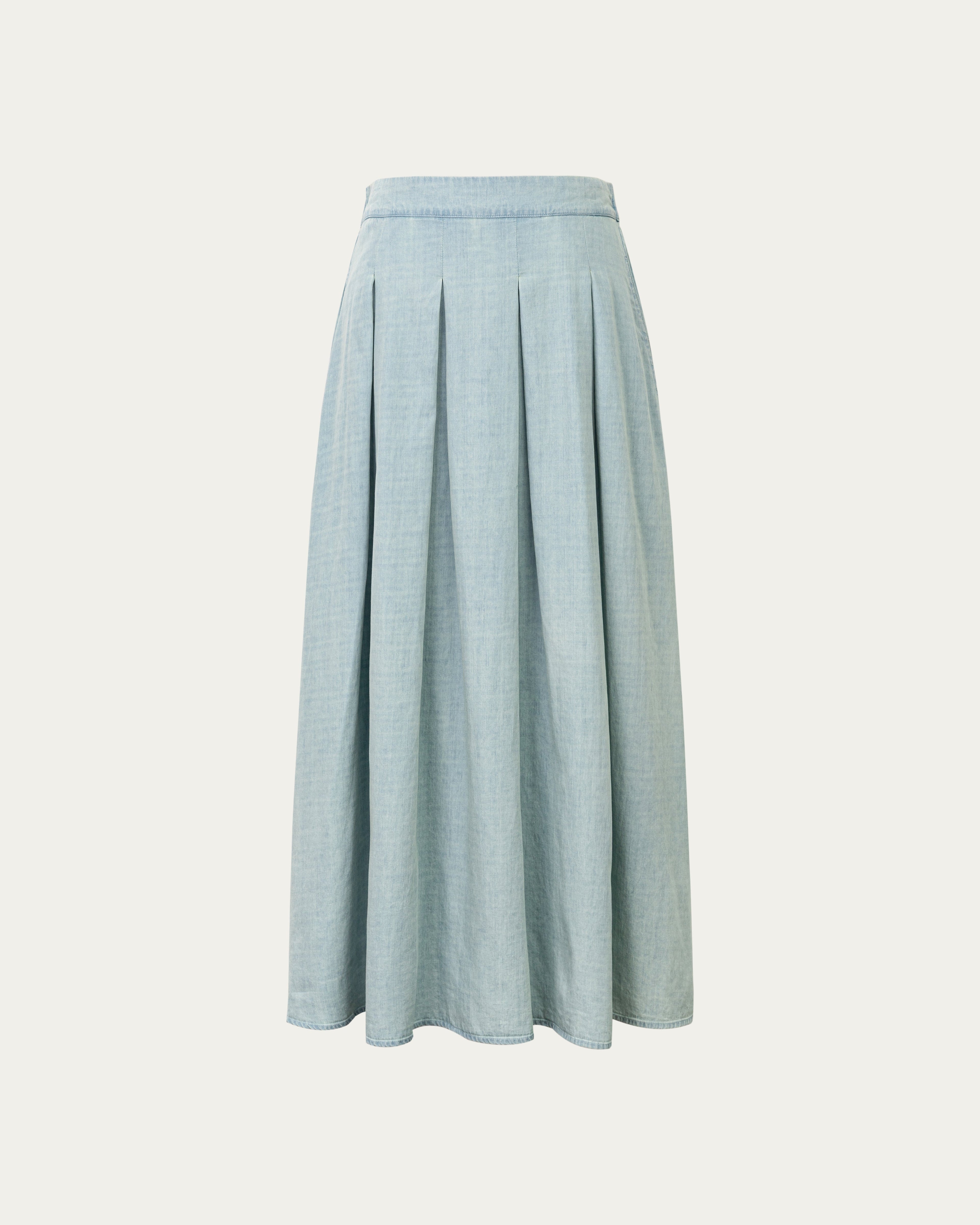 Aurora Pleat-Front Maxi Skirt