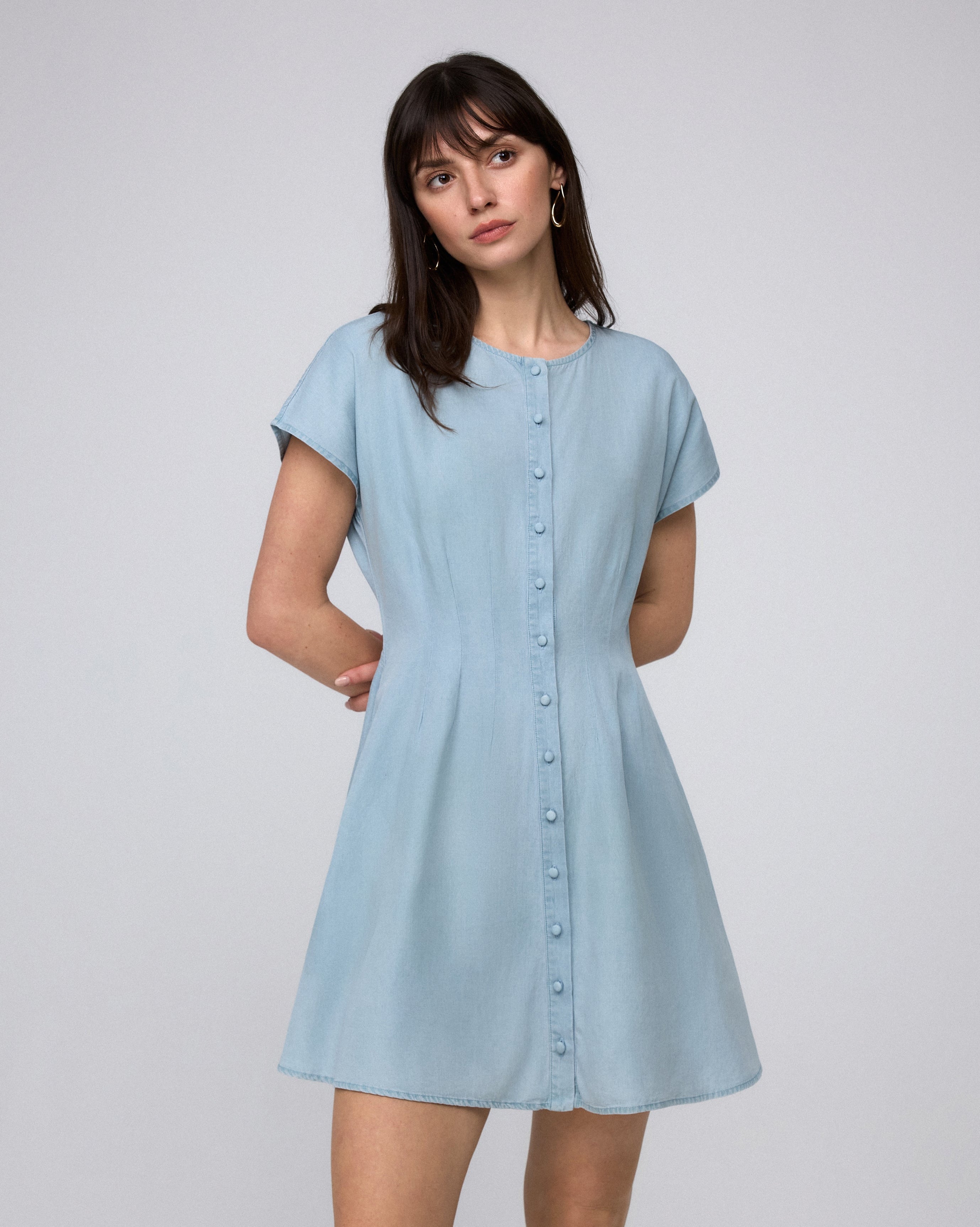 Isolde Pleat-Front Shirt Dress