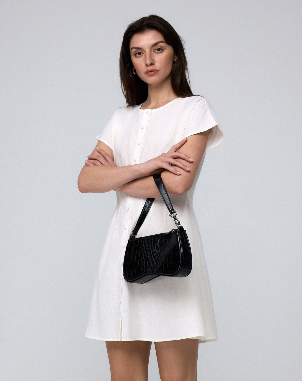 Elodie Pleat-Front Shirt Dress