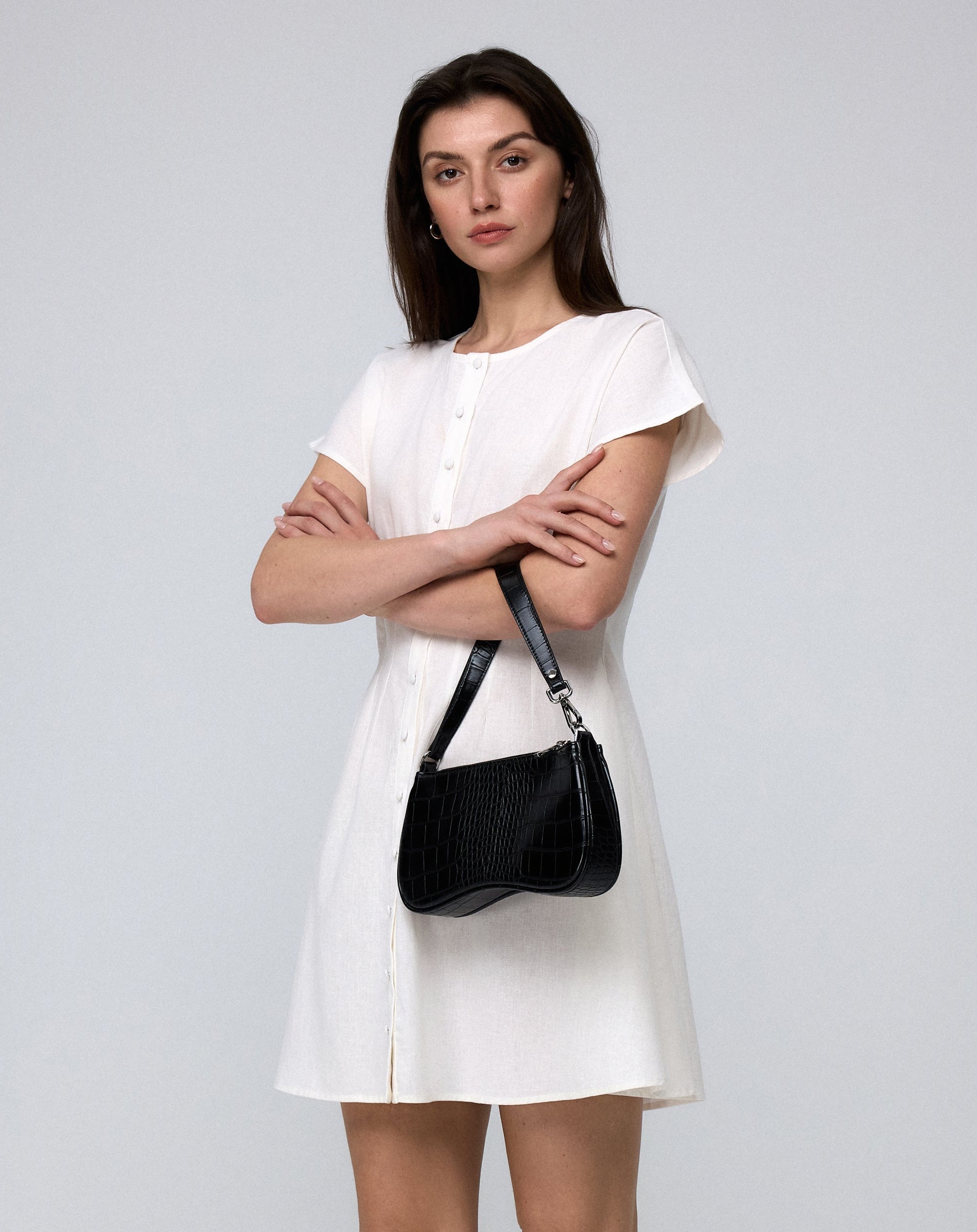 Elodie Pleat-Front Shirt Dress