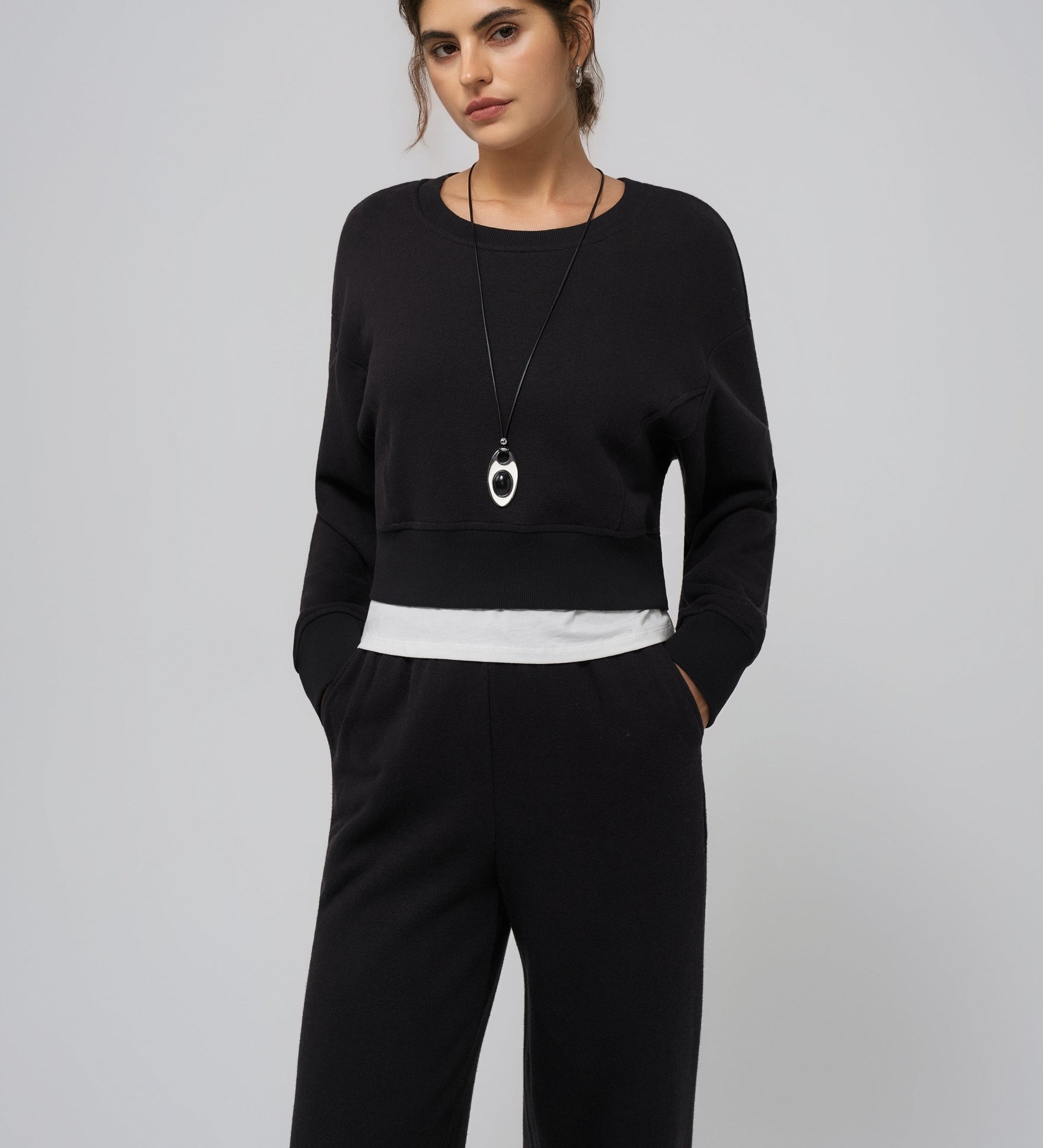 Calla Basics Fleece Cropped Sweater