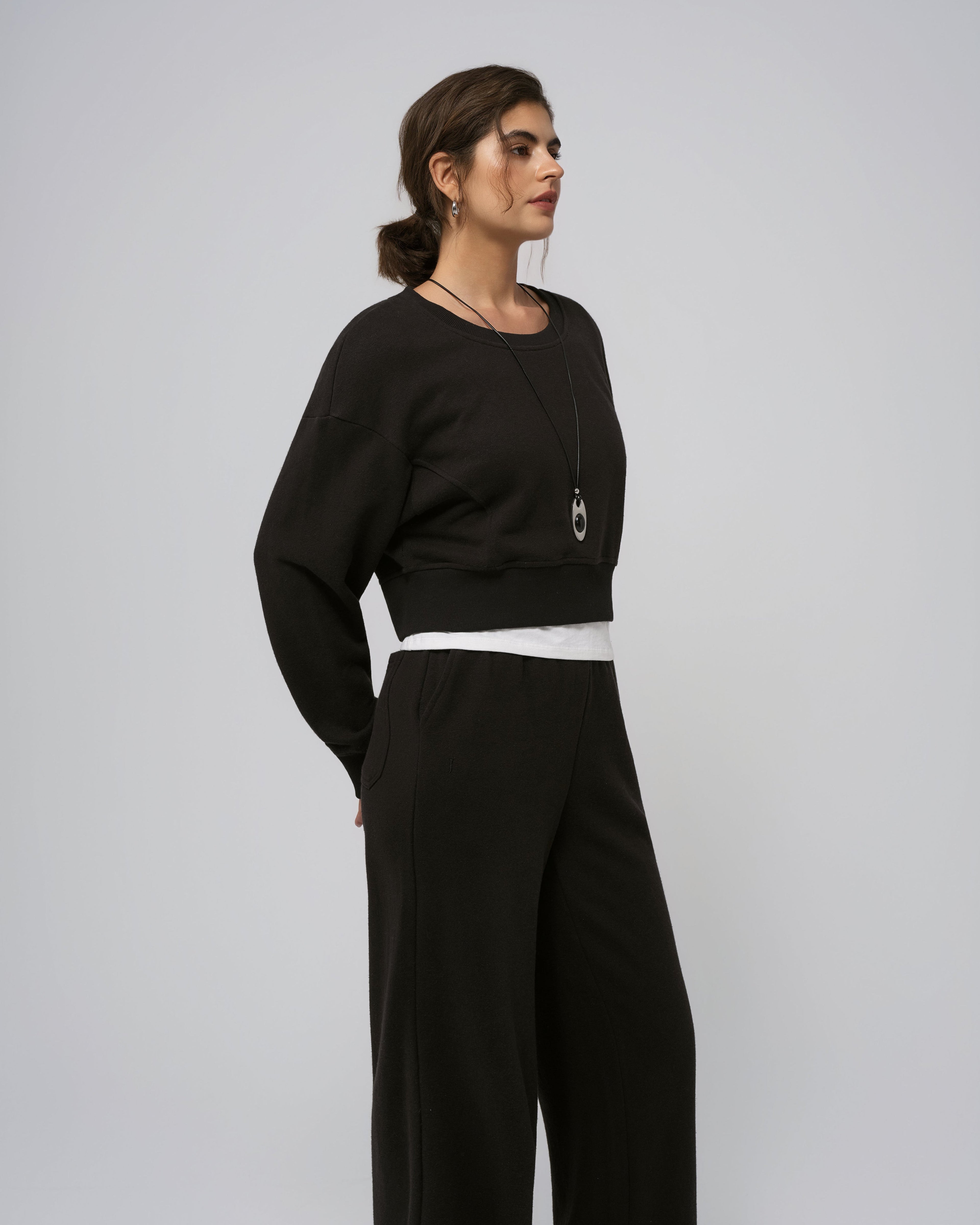 Calla Basics Fleece Cropped Sweater