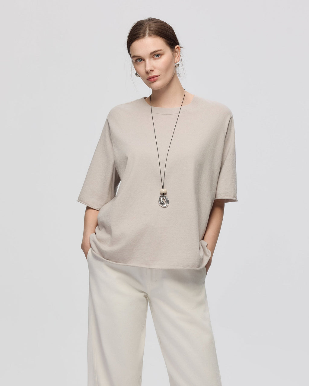 Juno Basics Sweater Knit Tee