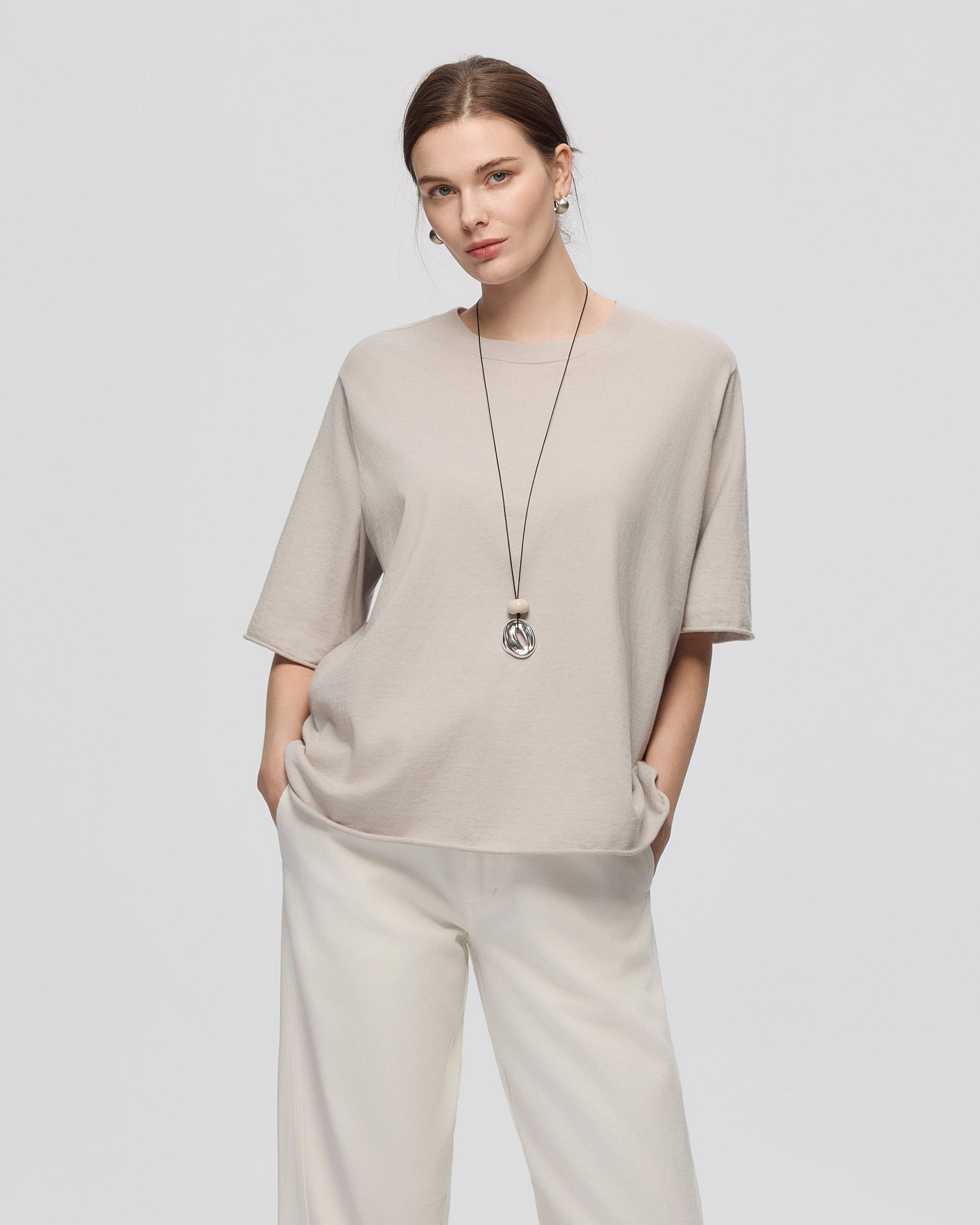 Juno Basics Sweater Knit Tee
