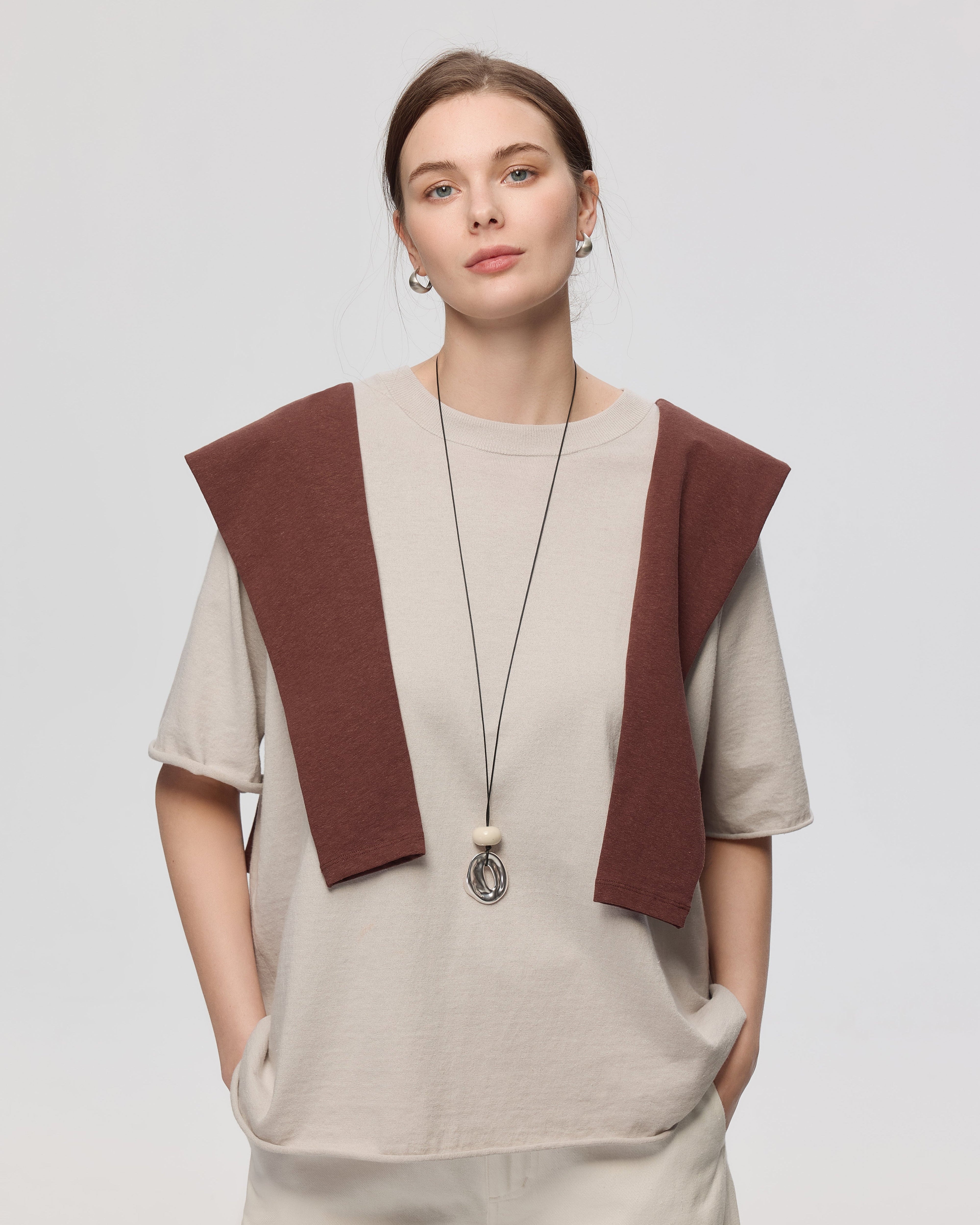 Juno Basics Sweater Knit Tee