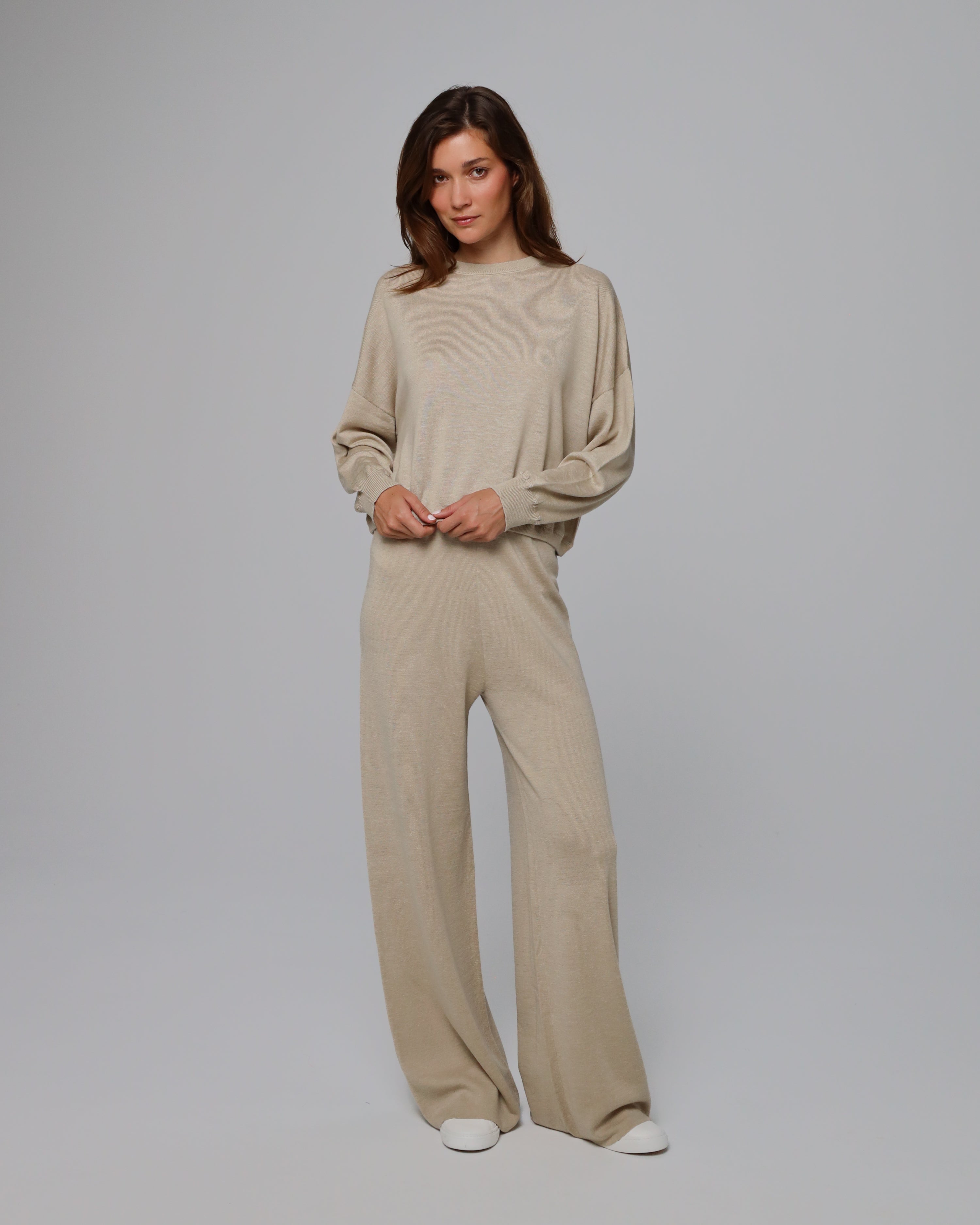 Sage Knitted Crew-Neck